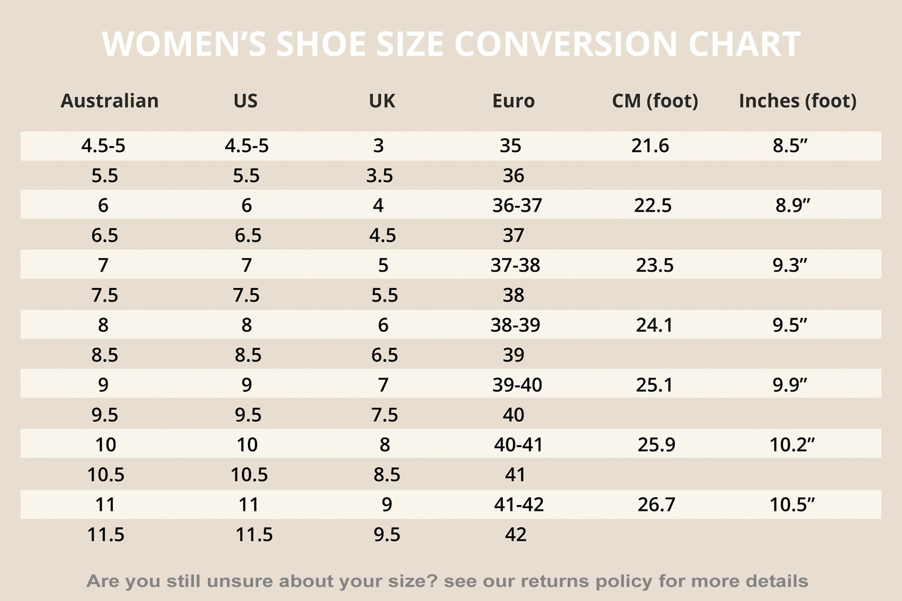 shoe sizes aus