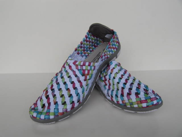 White and Multi Sparkle Enclosed Shoes