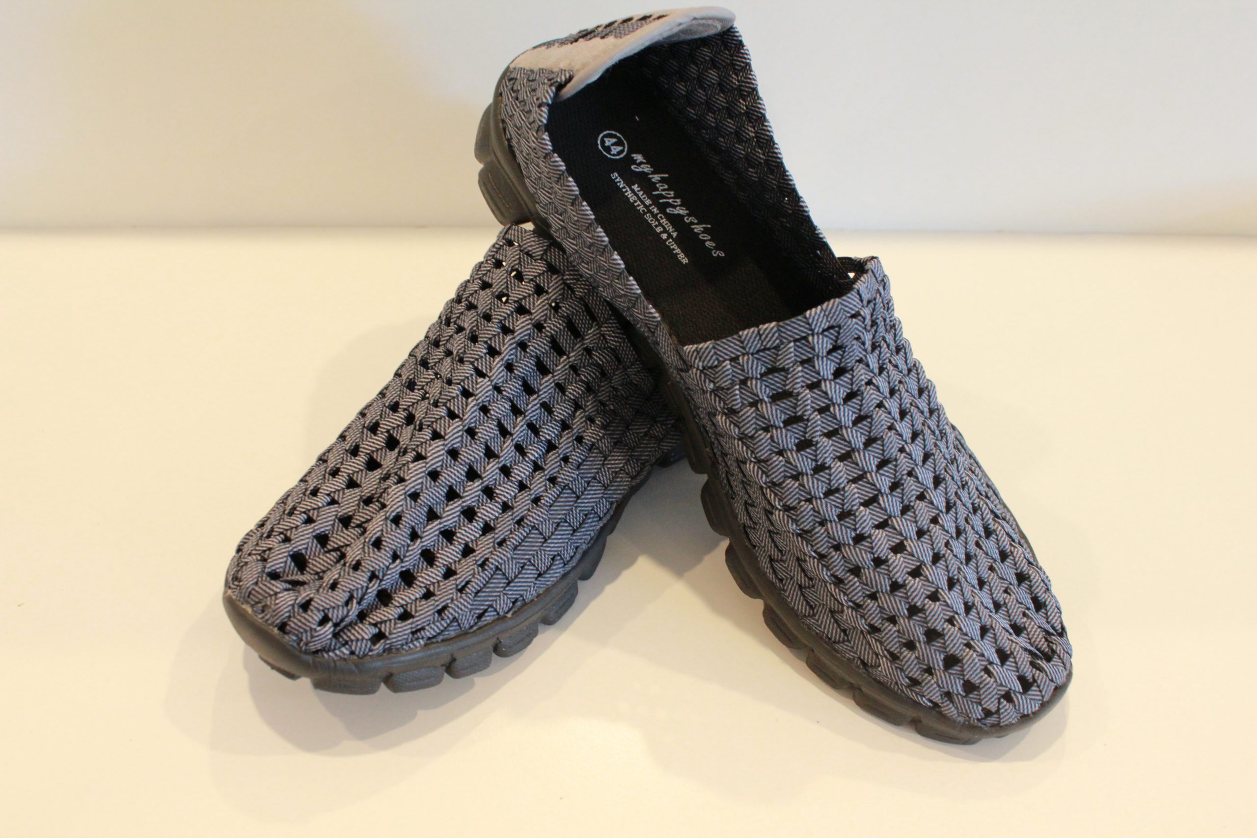 Mens Shoes Charcoal Open Weave